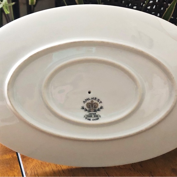 Vintage 80s Amcrest Gravy Bowl/Boat w/ Underplate Japan Fine China 3”x7”x9” - Picture 8 of 9